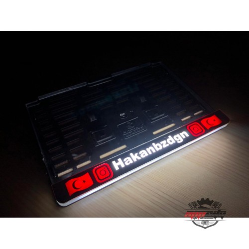 Kişiye Özel İsimli Lüks Krom Motosiklet Led Işıklı Pleksi Plakalık